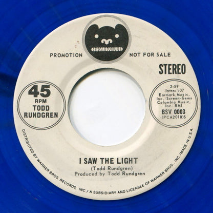 Todd Rundgren : I Saw The Light (7", Single, Mono, Promo, Blu)