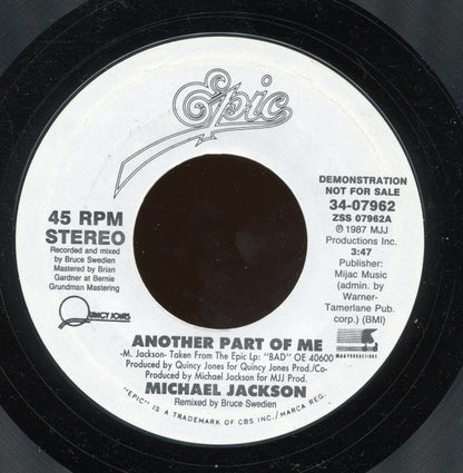 Michael Jackson : Another Part Of Me (7", Promo, Styrene)