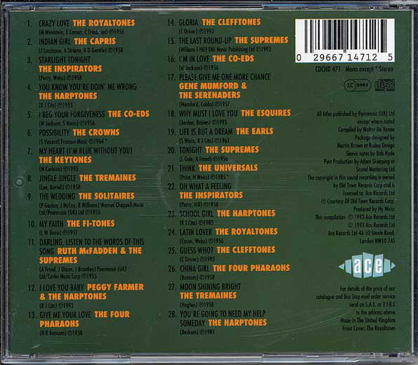 Various : Old Town Doo Wop Volume 3 (CD, Comp, Mono)