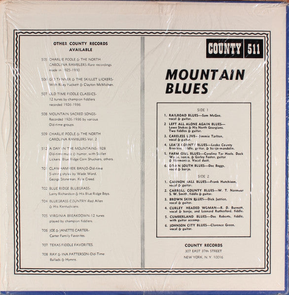 Various : A Collection Of Mountain Blues (LP, Comp)
