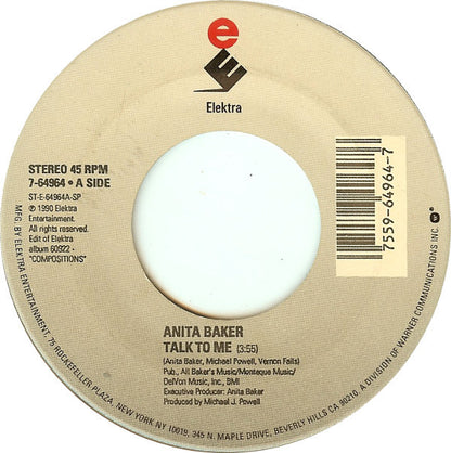 Anita Baker : Talk To Me (7", Single, Spe)