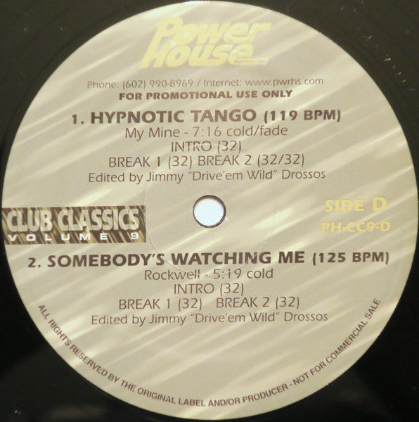 Various : Club Classics Volume 9 (2x12", Comp, Promo)