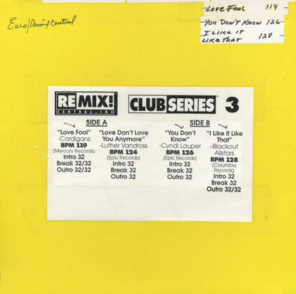 Various : Club Series Volume 3 (4x12", Comp)