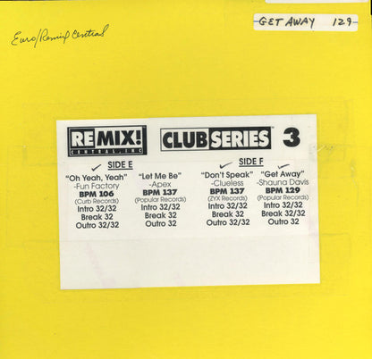 Various : Club Series Volume 3 (4x12", Comp)