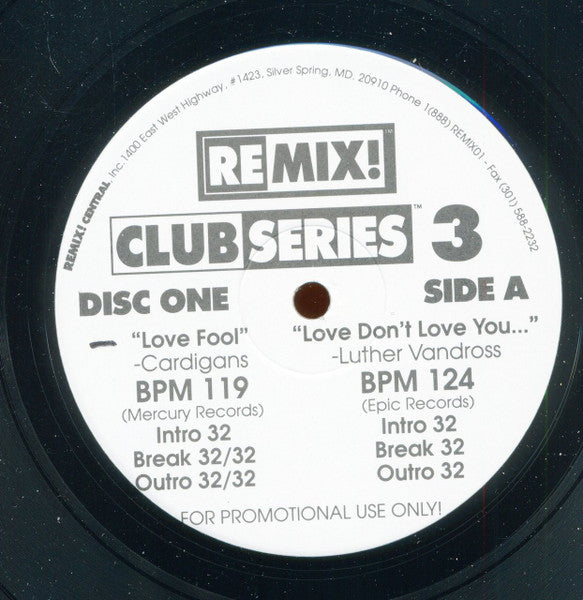 Various : Club Series Volume 3 (4x12", Comp)