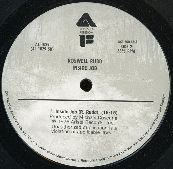 Roswell Rudd : Inside Job (LP, Album, Promo)
