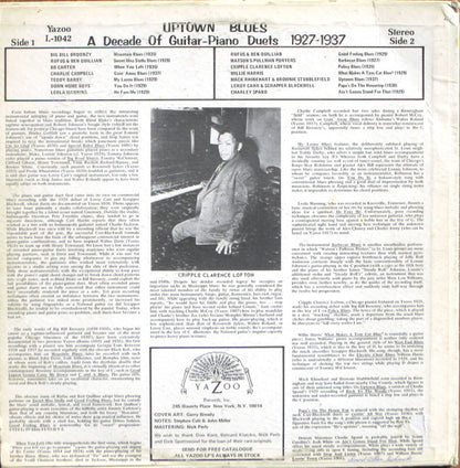 Various : Uptown Blues (A Decade Of Guitar-Piano Duets 1927-1937) (LP, Comp)