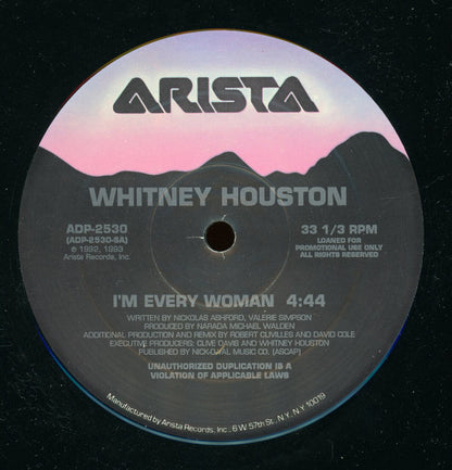 Whitney Houston : I'm Every Woman (12", Promo)