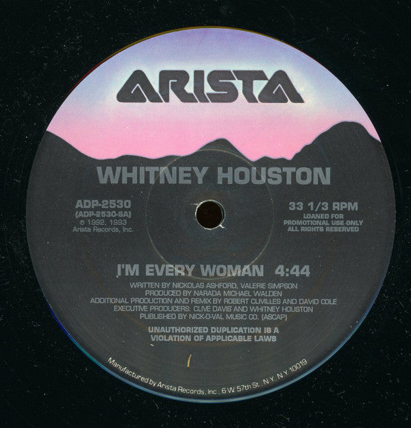Whitney Houston : I'm Every Woman (12", Promo)