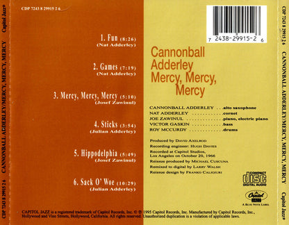The Cannonball Adderley Quintet : Mercy, Mercy, Mercy! - Live At "The Club" (CD, Album, RE)