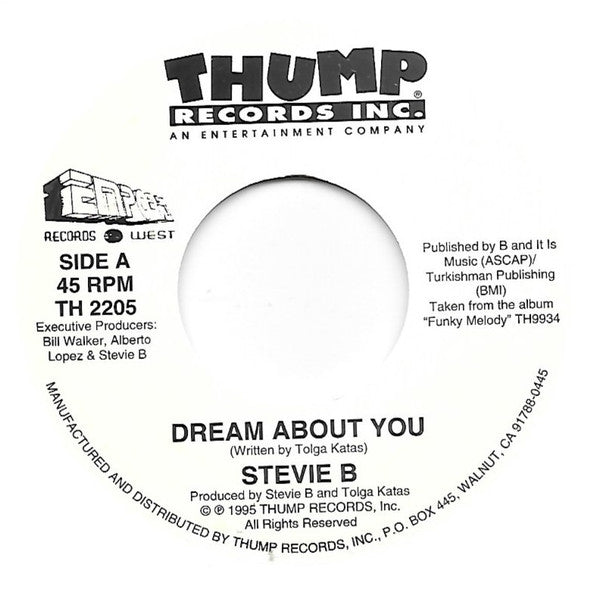 Stevie B : Dream About You (7", Single, Whi)