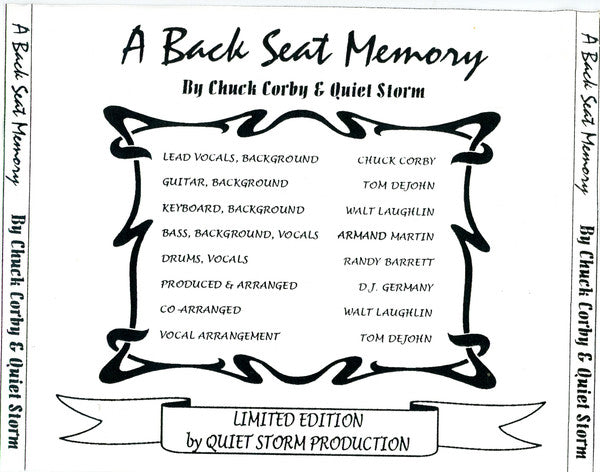 Chuck Corby & Quiet Storm : A Backseat Memory (CD)