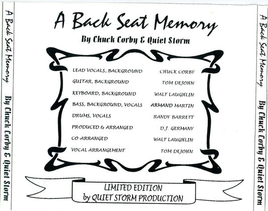 Chuck Corby & Quiet Storm : A Backseat Memory (CD)