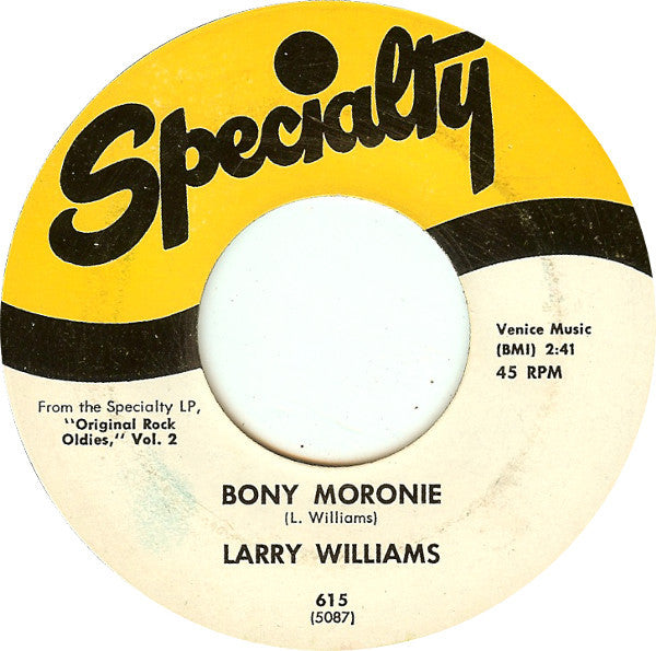 Larry Williams (3) : Bony Moronie / You Bug Me, Baby (7", Single, RE)
