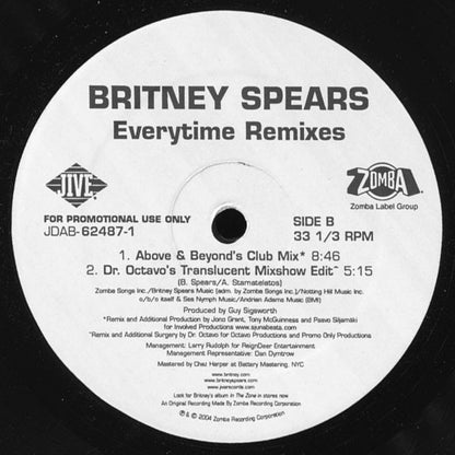 Britney Spears : Everytime (Remixes) (12", Promo)