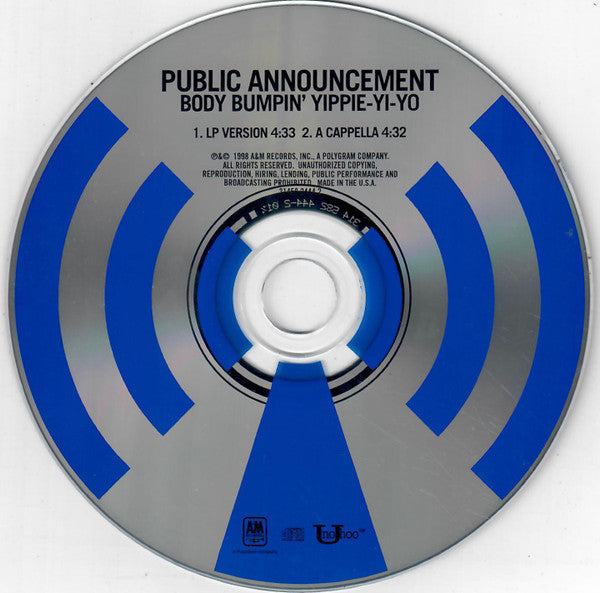 Public Announcement : Body Bumpin' (Yippie-Yi-Yo) (CD, Single, PMD)