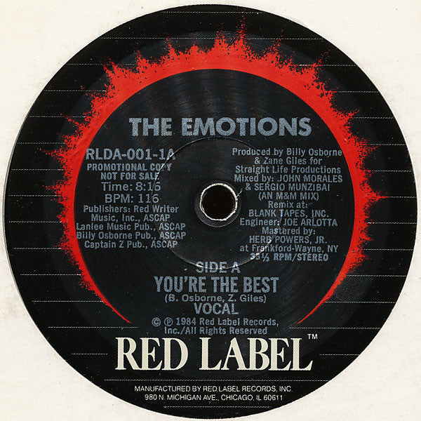 The Emotions : You're The Best (12", Single, Promo)