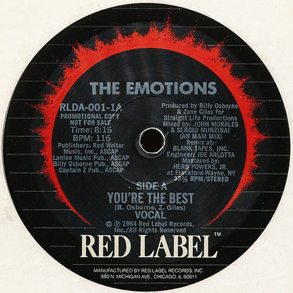 The Emotions : You're The Best (12", Single, Promo)
