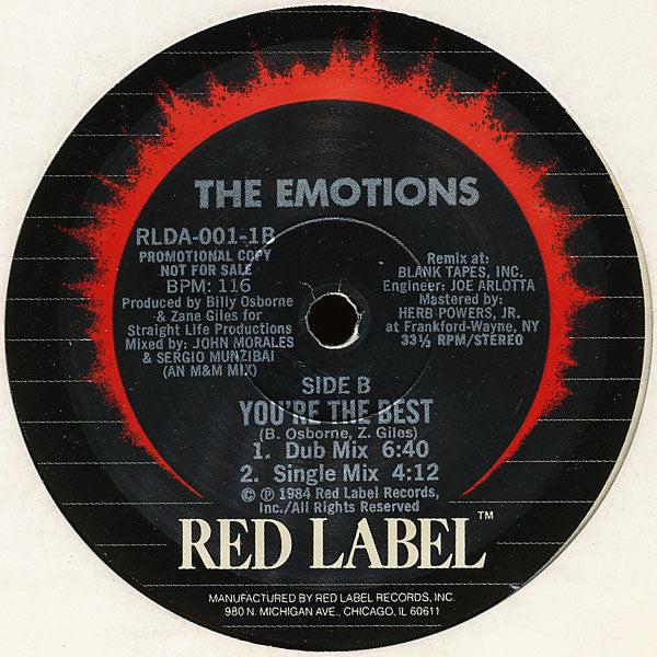 The Emotions : You're The Best (12", Single, Promo)