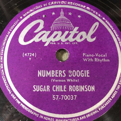 Sugar Chile Robinson : Numbers Boogie / After School Blues (Shellac, 10")