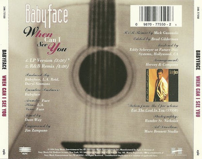 Babyface : When Can I See You (CD, Single)