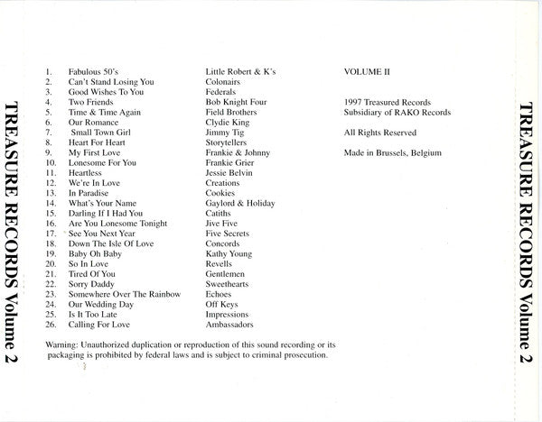 Various : Treasure Records Volume 2 (CD, Comp)
