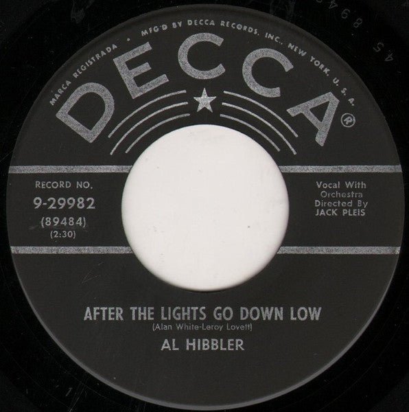 Al Hibbler : After The Lights Go Down Low (7", Glo)