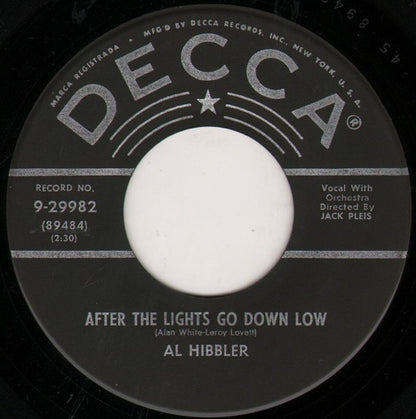 Al Hibbler : After The Lights Go Down Low (7", Glo)