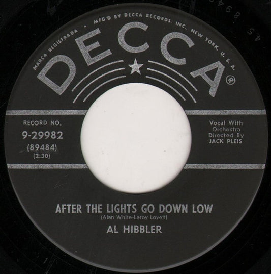 Al Hibbler : After The Lights Go Down Low (7", Glo)