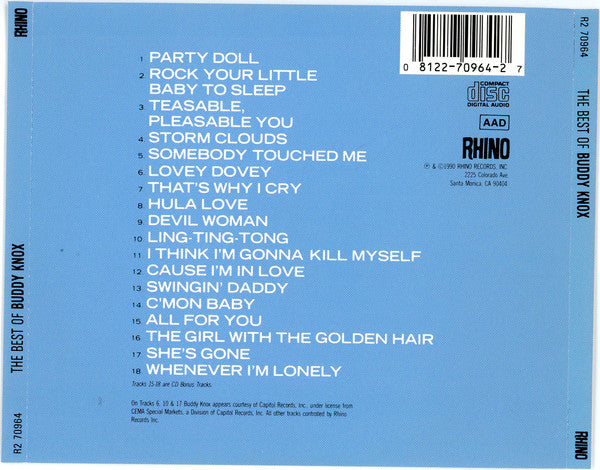 Buddy Knox : The Best Of Buddy Knox (CD, Comp)