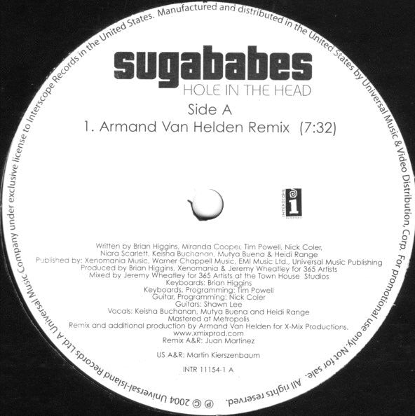 Sugababes : Hole In The Head (12", Promo)