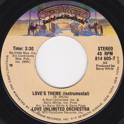 Love Unlimited Orchestra : Love's Theme (Instrumental) (7", Single, Styrene)