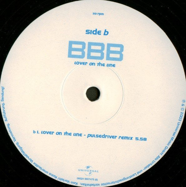 Bad Boys Blue : Lover On The Line (12")
