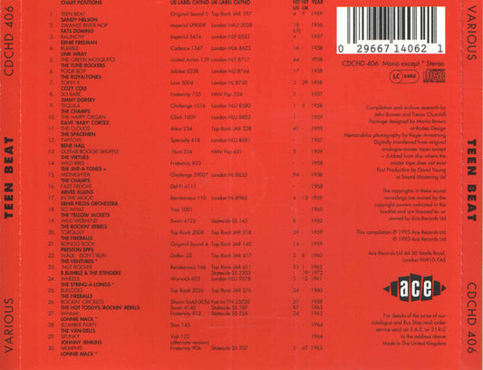 Various : Teen Beat (30 Great Rockin' Instrumentals) (CD, Comp, RM)