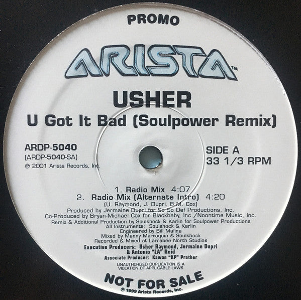 Usher : U Got It Bad (Soulpower Remix) (12", Promo)