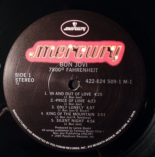 Bon Jovi : 7800° Fahrenheit (LP, Album, PRC)