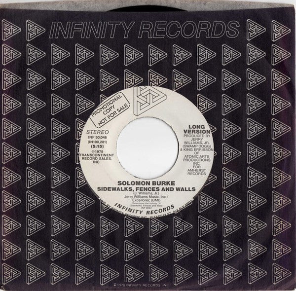 Solomon Burke : Sidewalks, Fences And Walls (7", Single, Promo)