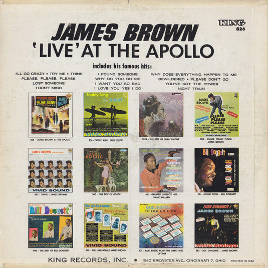 James Brown : Live At The Apollo (The Apollo Theater Presents In Person! The James Brown Show) (LP, Album, Mono, RE)