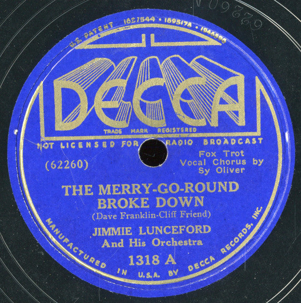 Jimmie Lunceford And His Orchestra : The Merry-Go-Round Broke Down / I'll See You In My Dreams (Shellac, 10")