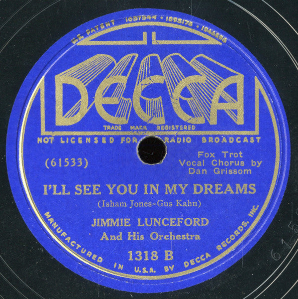 Jimmie Lunceford And His Orchestra : The Merry-Go-Round Broke Down / I'll See You In My Dreams (Shellac, 10")