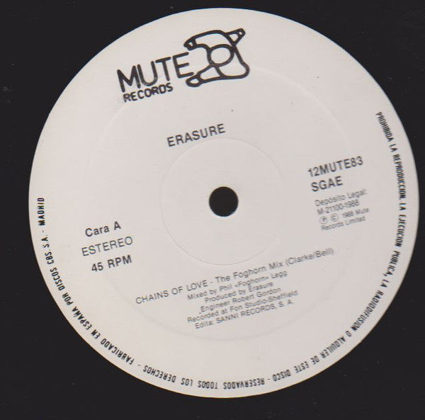Erasure : Chains Of Love (The Foghorn Mix) (12", Single)