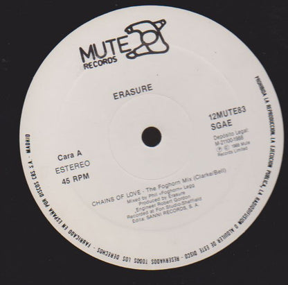 Erasure : Chains Of Love (The Foghorn Mix) (12", Single)