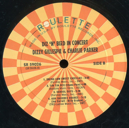 Dizzy Gillespie & Charlie Parker : Diz 'N' Bird In Concert (LP, Comp, RE)