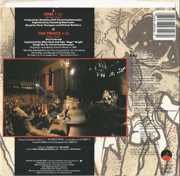 Metallica : One (7", Single, Promo, SP )