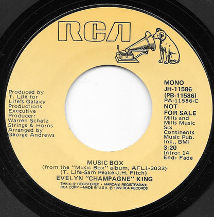 Evelyn King : Music Box (7", Mono, Promo, Styrene)