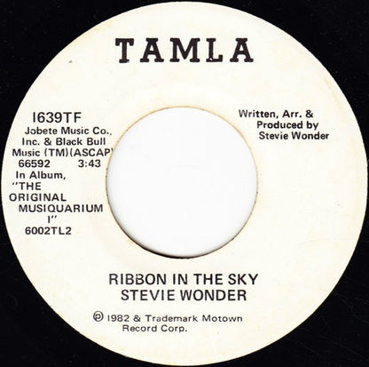 Stevie Wonder : Ribbon In The Sky (7", Promo)