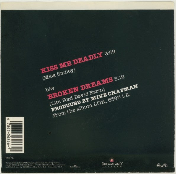 Lita Ford : Kiss Me Deadly (7", Single, Promo)