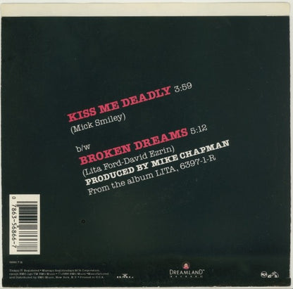 Lita Ford : Kiss Me Deadly (7", Single, Promo)