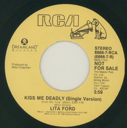 Lita Ford : Kiss Me Deadly (7", Single, Promo)