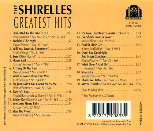 The Shirelles : Greatest Hits (CD, Comp)
